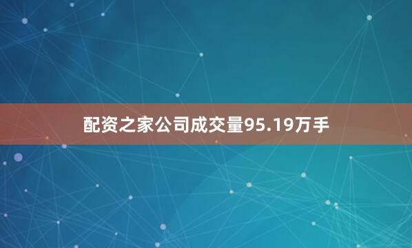 配资之家公司成交量95.19万手